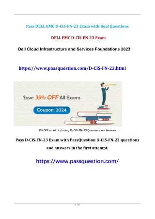 D-CIS-FN-23 Dell Cloud Infrastructure and Services Foundations 2023 Exam Questions