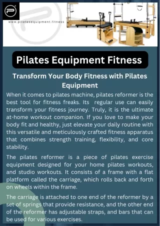 Transform Your Body Fitness with Pilates Equipment