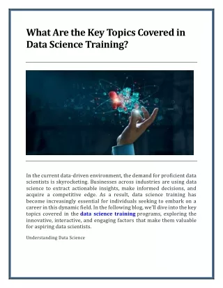 what are the key topics covered in data science