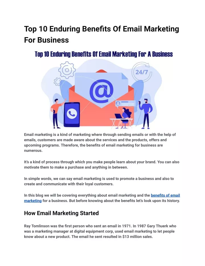 top 10 enduring benefits of email marketing