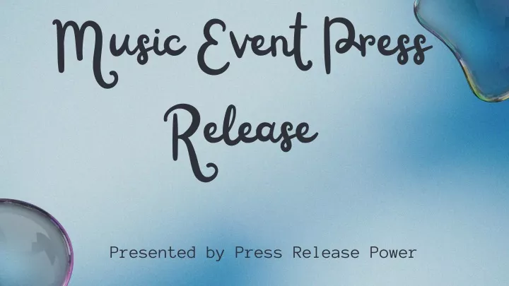 music event press release