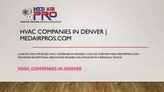 Hvac Companies In Denver | Medairpros.com
