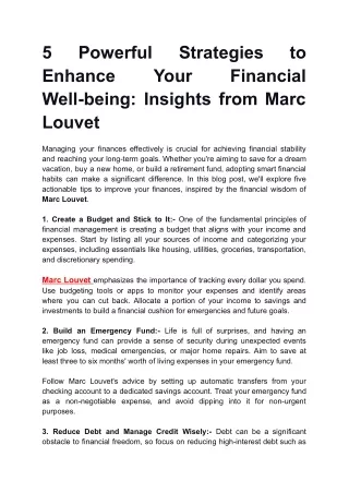 5 Powerful Strategies to Enhance Your Financial Well-being_ Insights from Marc Louvet