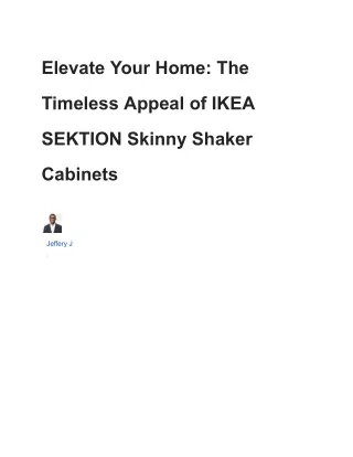 Elevate Your Home_ The Timeless Appeal of IKEA SEKTION Skinny Shaker Cabinets