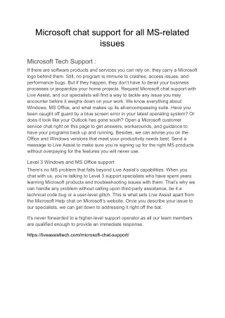 Microsoft chat support