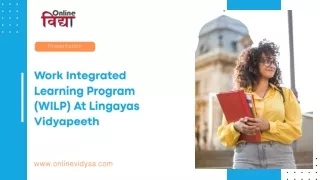 Work Integrated Learning Program (WILP) At Lingayas Vidyapeeth