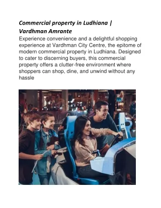Commercial property in Ludhiana | Vardhman Amrante