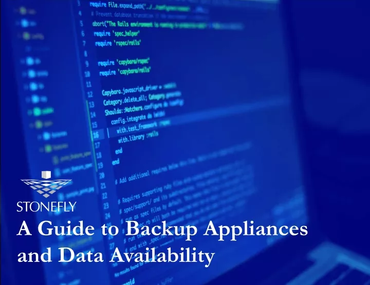 a guide to backup appliances and data