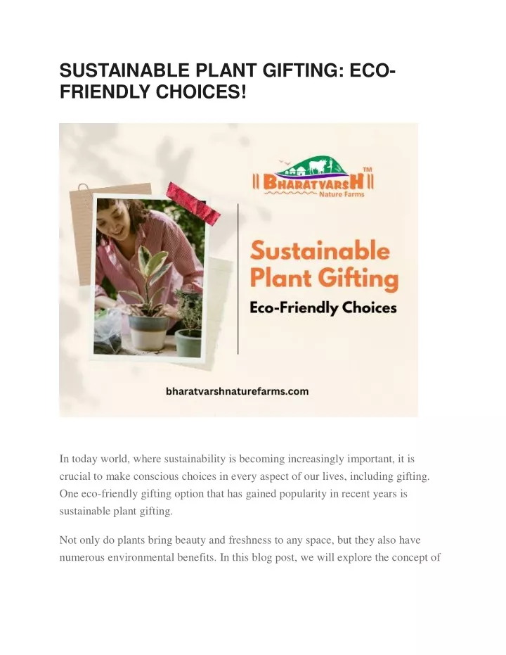 sustainable plant gifting eco friendly choices