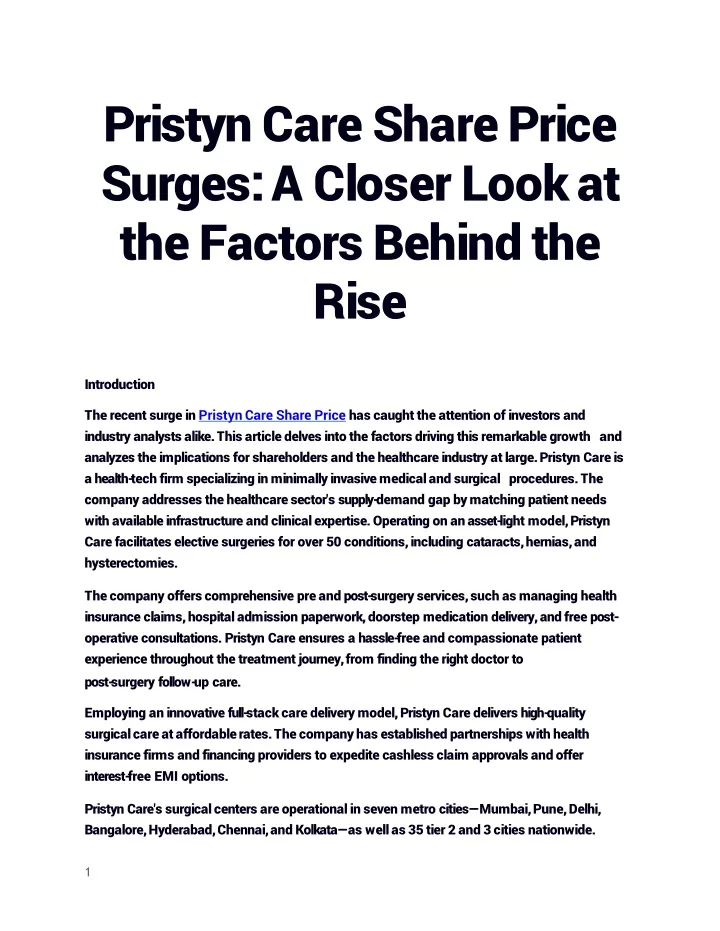 pristyn care share price surges a closer look at the factors behind the rise
