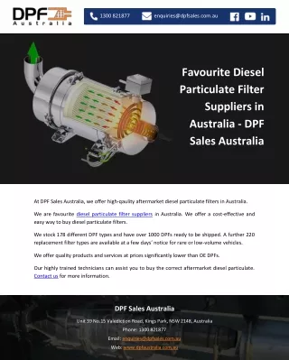 Favourite Diesel Particulate Filter Suppliers in Australia - DPF Sales Australia