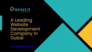 A Leading Website Development Company in Dubai District 11 Solutions