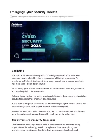 prilient.com-Emerging Cyber Security Threats