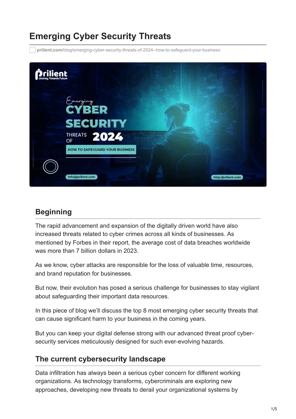 PPT - prilient.com-Emerging Cyber Security Threats PowerPoint ...