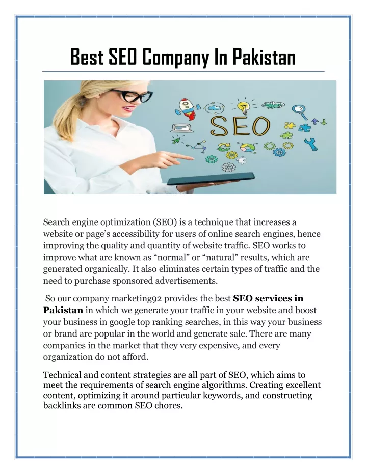 best seo company in pakistan