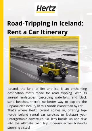 Road Tripping in Iceland : Rent a Car Itinerary
