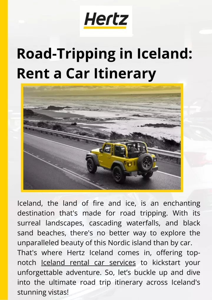 road tripping in iceland rent a car itinerary