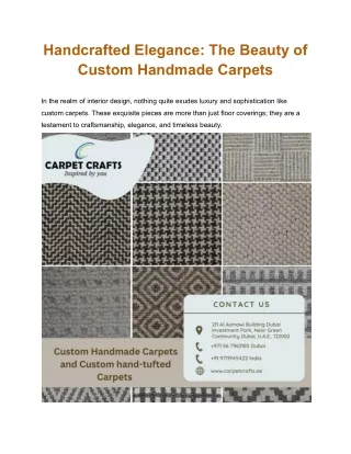 Handcrafted Elegance_ The Beauty of Custom Handmade Carpets