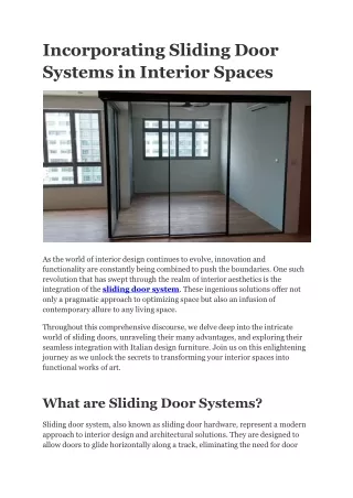 Space Savers & Style Boosters: How Sliding Doors Transform Your Interior