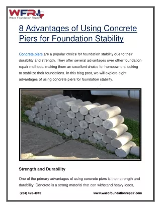 8 Advantages of Using Concrete Piers for Foundation Stability
