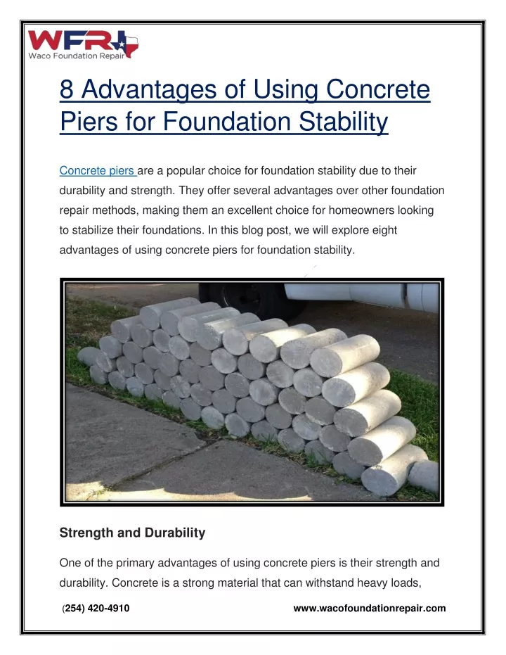 8 advantages of using concrete piers