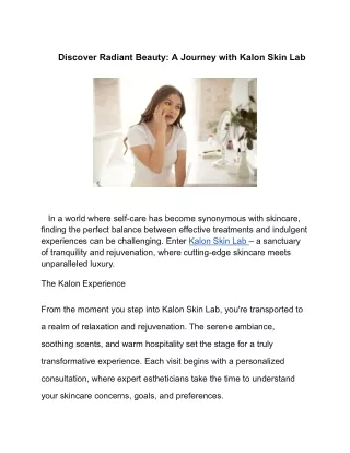 Discover Radiant Beauty_ A Journey with Kalon Skin Lab