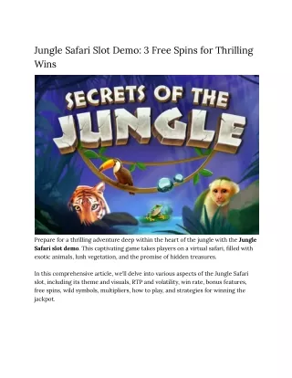 Jungle Safari Slot Demo_ 3 Free Spins for Thrilling Wins