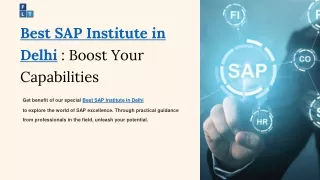 " Best SAP institute in Delhi: Mastering Essential Modules for Professional Adva