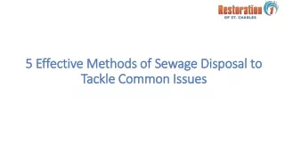 5 effective methods of sewage disposal to tackle common issues