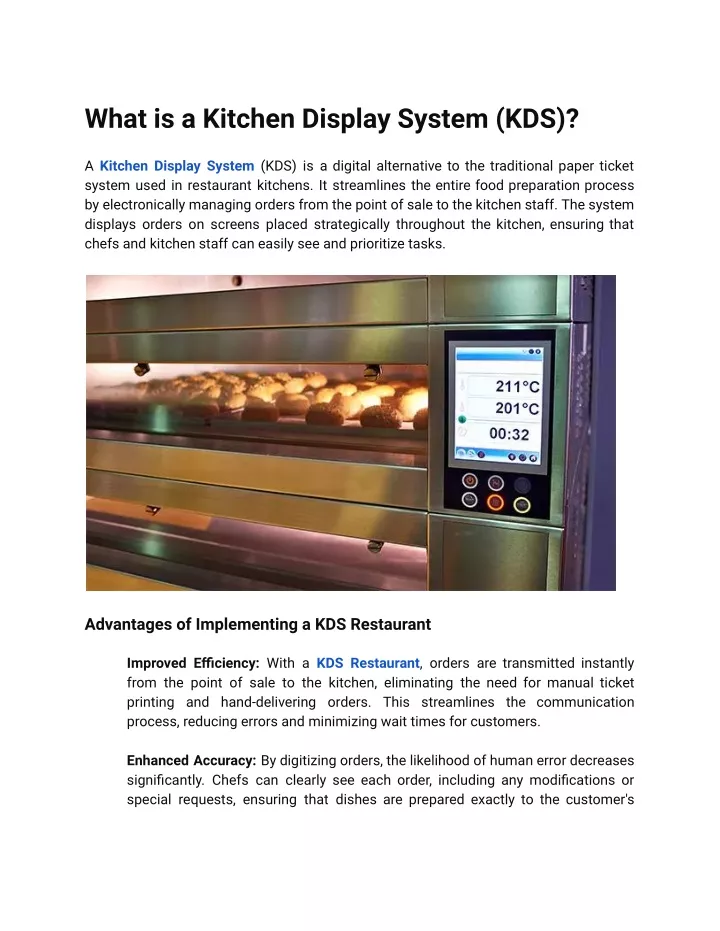 what is a kitchen display system kds