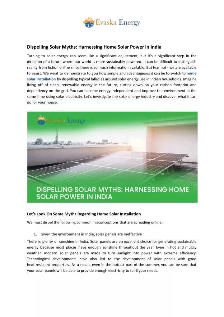 dispelling solar myths harnessing home solar