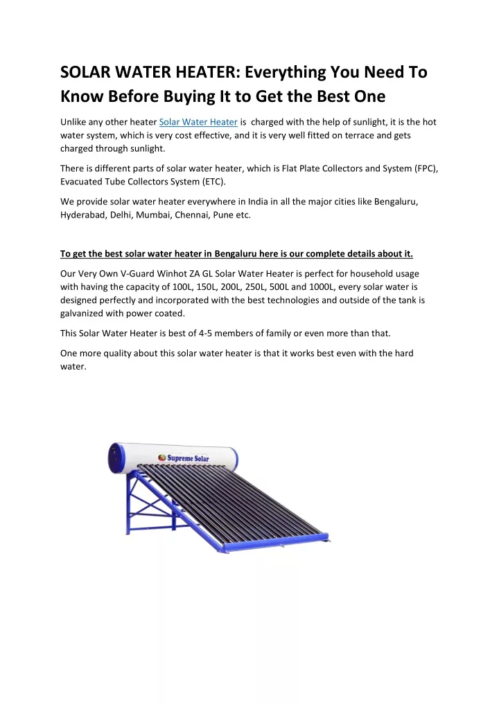 solar water heater everything you need to know