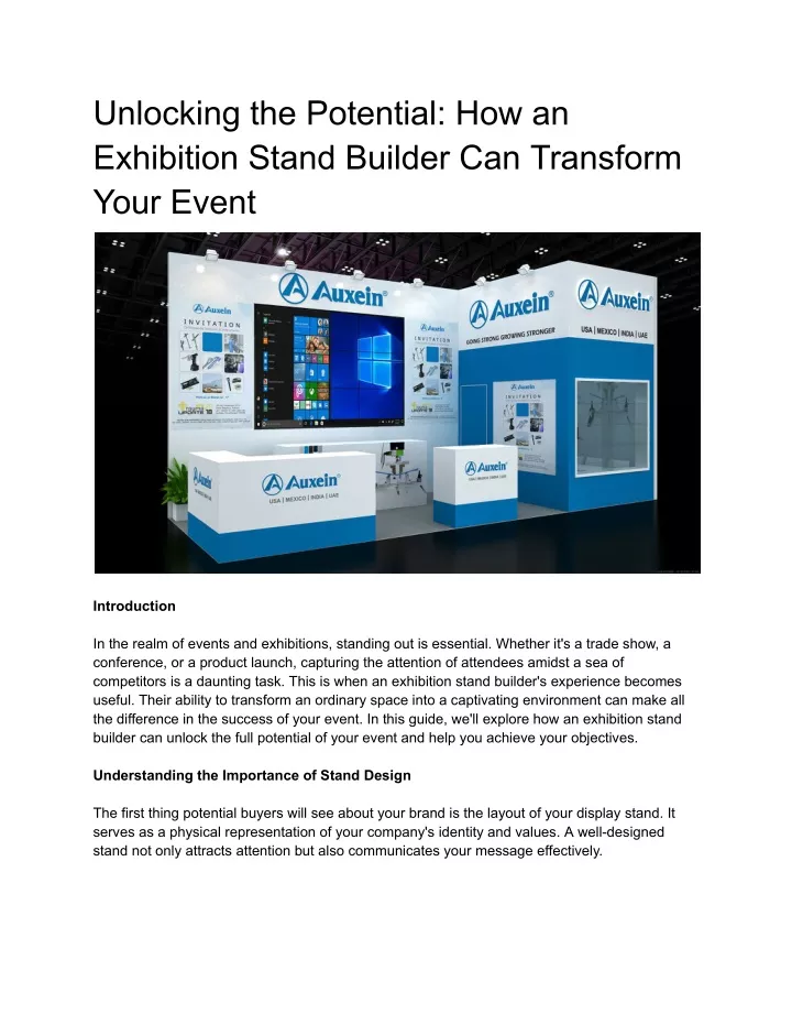 unlocking the potential how an exhibition stand