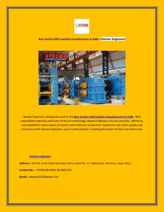 Best Section Mill machine manufacturers in india