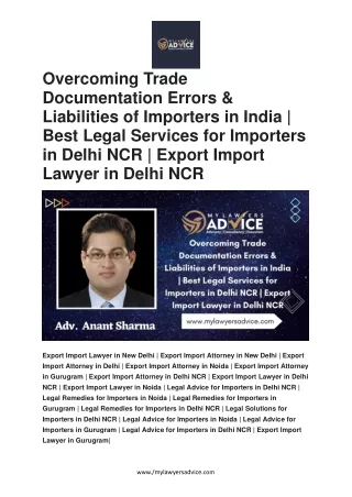 Overcoming Trade Documentation Errors & Liabilities of Importers in India
