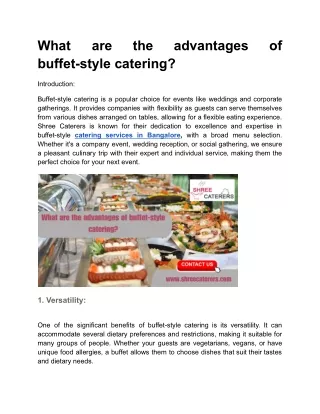 What are the advantages of buffet-style catering_Shree Caterers