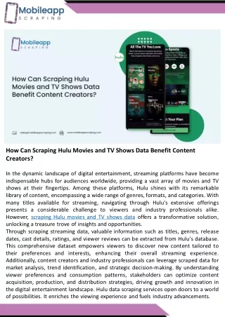 how can scraping hulu movies and tv shows data