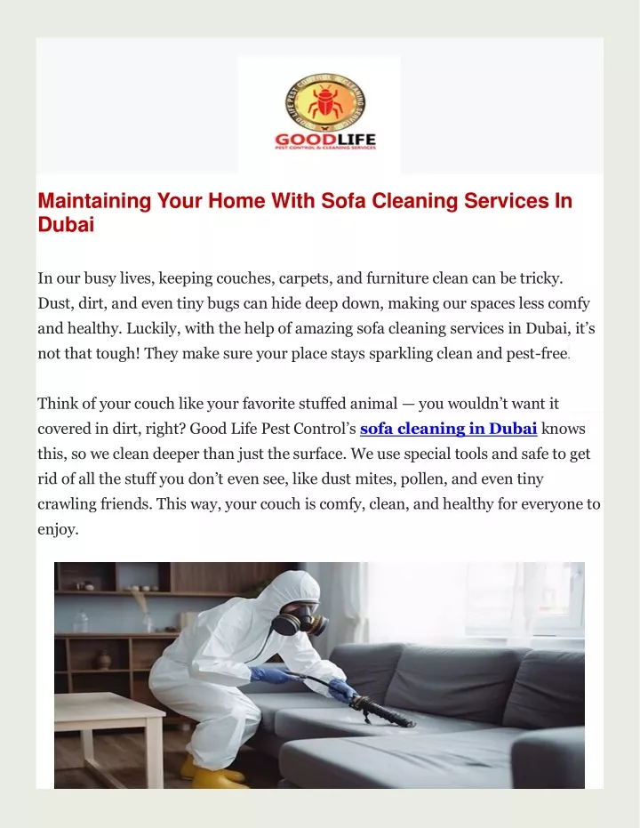 maintaining your home with sofa cleaning services