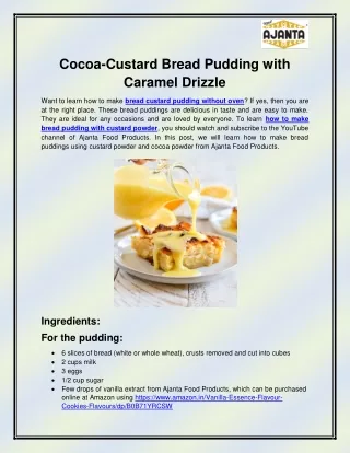 Bread custard pudding without oven