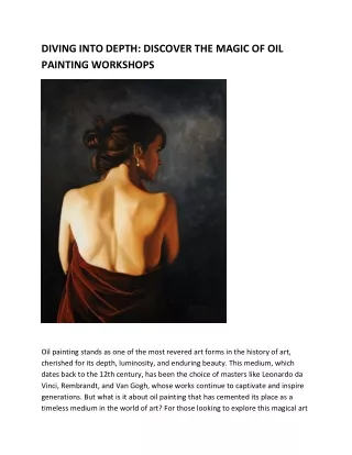 Oil Painting Workshops