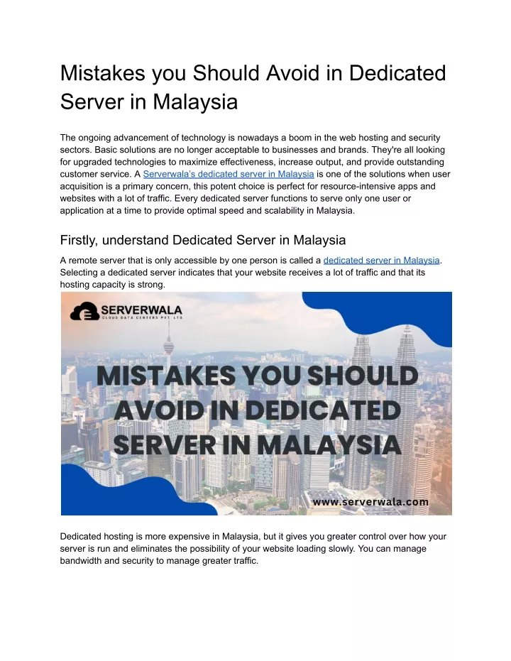 mistakes you should avoid in dedicated server