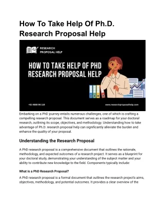 How to take help of PhD research proposal help