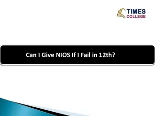 Can I Give NIOS If I Fail in 12th?