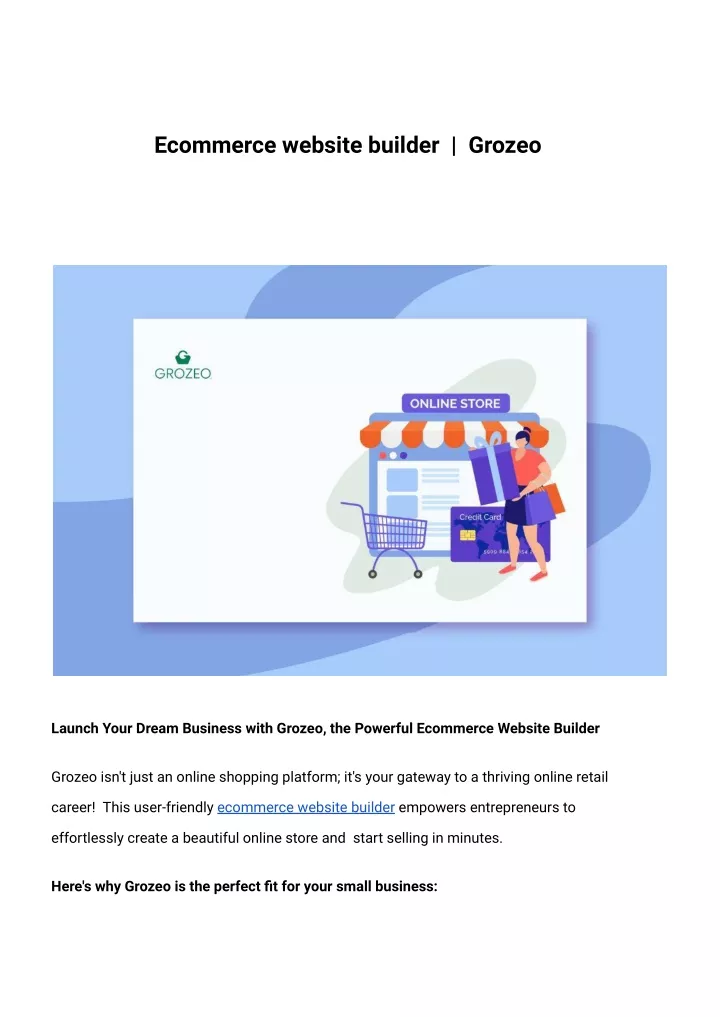 ecommerce website builder grozeo