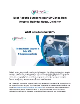 Best Robotic Surgeons near Sir Ganga Ram Hospital Rajinder Nagar, Delhi Ncr