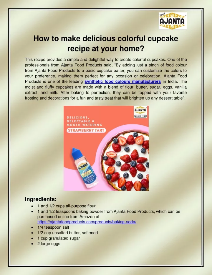 how to make delicious colorful cupcake recipe