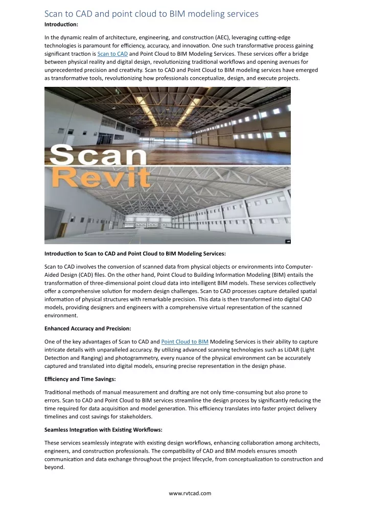 scan to cad and point cloud to bim modeling