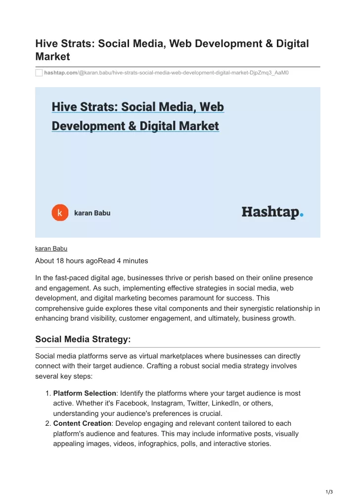 hive strats social media web development digital