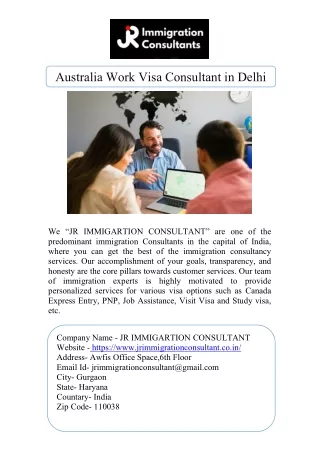 Australia Visa Consultant Delhi