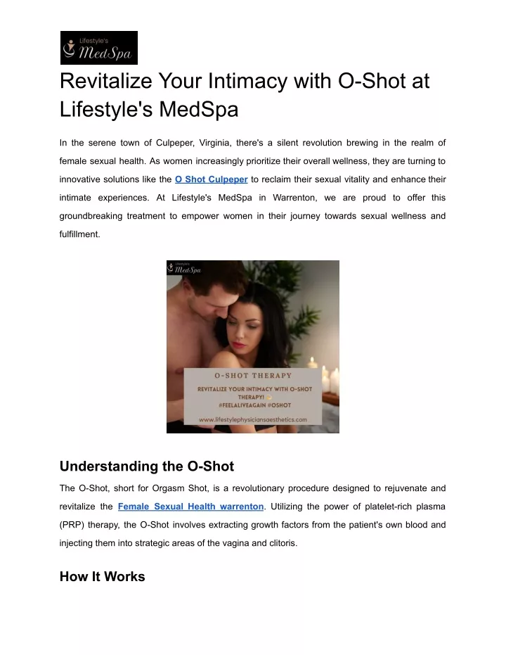 revitalize your intimacy with o shot at lifestyle